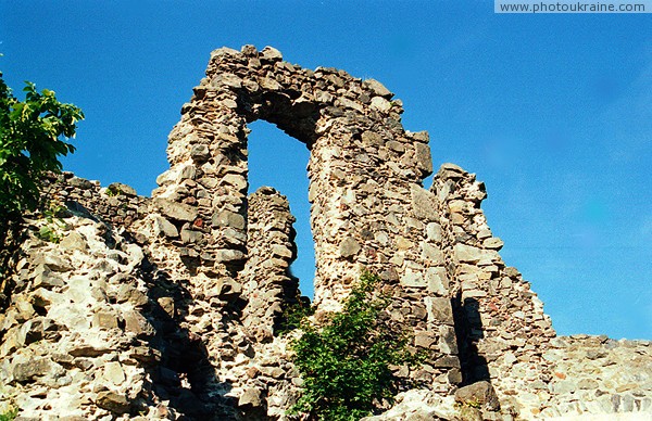 Nevytske. Fragment of castle walls Nevytske Zakarpattia Region Ukraine photos