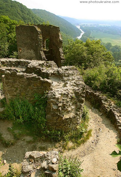Nevytske. Ruins of castle over river Nevytske Uzh Zakarpattia Region Ukraine photos