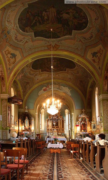 Perechyn. Under arches of church of St. Augustine Zakarpattia Region Ukraine photos