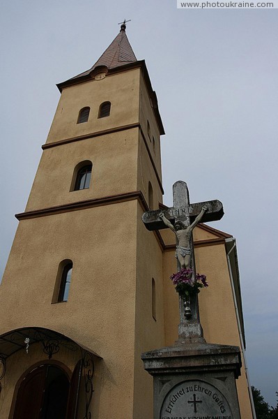 Svaliava. Bell tower of church of Virgin Mary Zakarpattia Region Ukraine photos