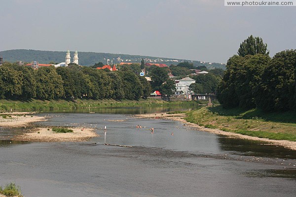 Uzhgorod. Broad, shallow, but swift river Uzh Zakarpattia Region Ukraine photos