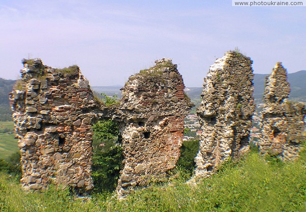 Hust. Ruins of castle walls Hust Zakarpattia Region Ukraine photos