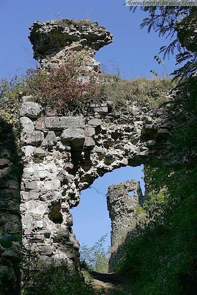 Hust. Remains of buildings Hust Castle Zakarpattia Region Ukraine photos