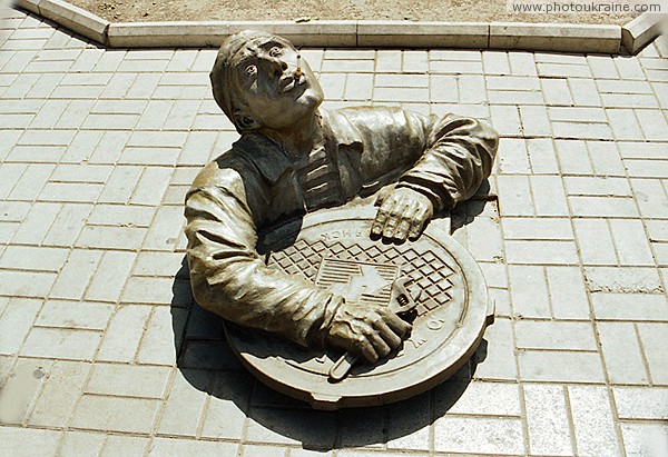 Berdiansk. Bronze plumber Zaporizhzhia Region Ukraine photos