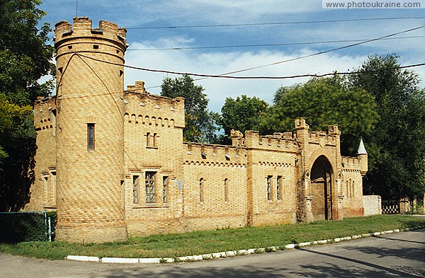 Vasylivka. Masonry mosaic of East wing Zaporizhzhia Region Ukraine photos