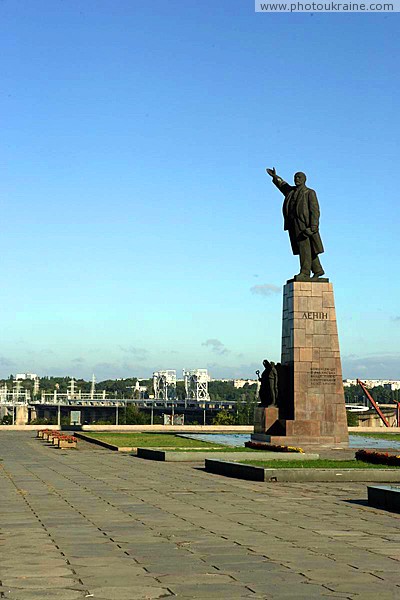 Zaporizhzhia. Monument to Lenin in DnieperHPP Zaporizhzhia Region Ukraine photos