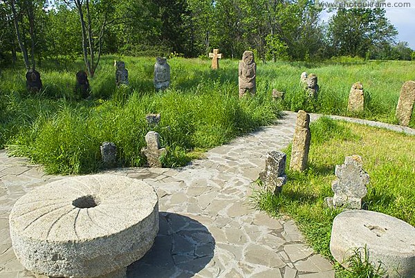 Zaporizhzhia. Exhibition of stone sculptures on Khortytsia Zaporizhzhia Region Ukraine photos