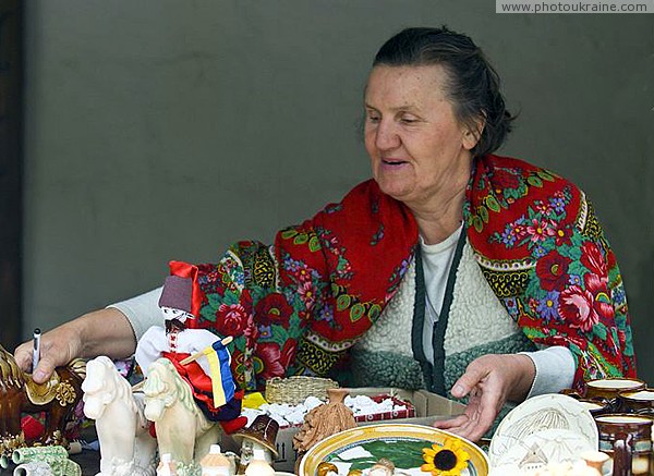 Zaporizhzhia. Mistress of counter with souvenirs Zaporizhzhia Region Ukraine photos