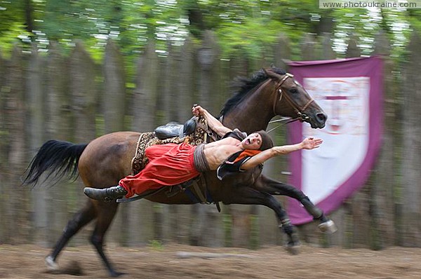 Zaporizhzhia. Horse theatre  sticking to side horse Zaporizhzhia Region Ukraine photos
