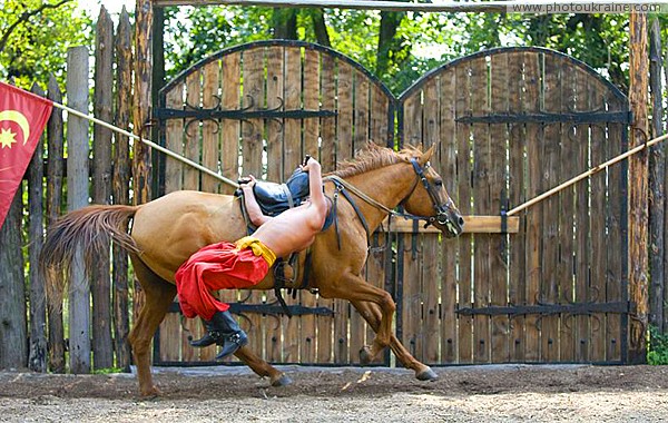 Zaporizhzhia. Horse theatre  Cossack complicated pirouette Zaporizhzhia Region Ukraine photos