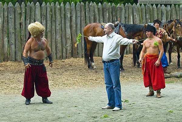 Zaporizhzhia. Horse theatre  brave man from audience Zaporizhzhia Region Ukraine photos