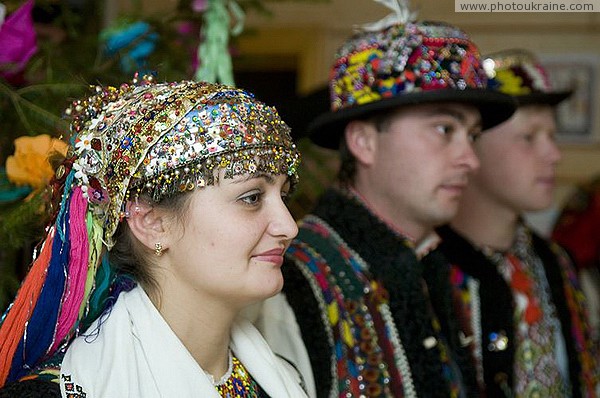 Verkhovyna. Hutsul wedding - happy bride Ivano-Frankivsk Region Ukraine photos