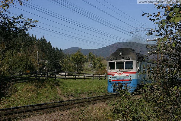 Vorokhta. Carpathian diesel train Ivano-Frankivsk Region Ukraine photos
