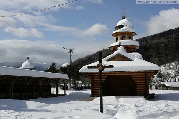 Dora. Snow-covered monastery chapel Ivano-Frankivsk Region Ukraine photos