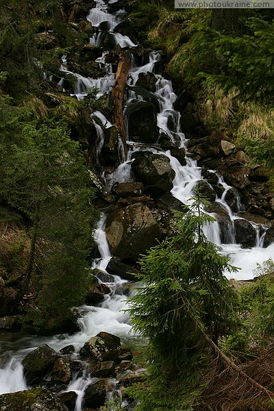 Carpathian NNP. The stream cutting through the hillside Ivano-Frankivsk Region Ukraine photos