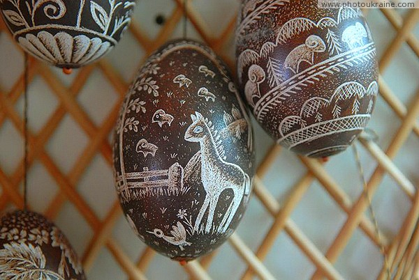 Kolomyia. Pysanka Museum - black and white eggs Ivano-Frankivsk Region Ukraine photos