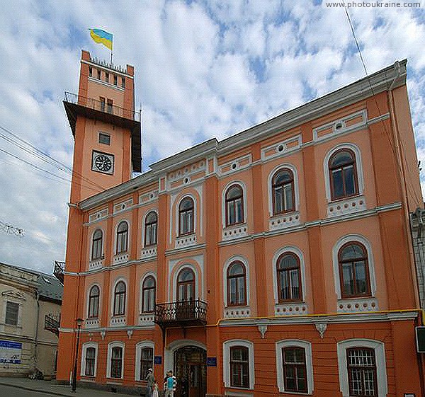Kolomyia. Facade of the Town Hall from Mikhail Grushevskogo Avenue Ivano-Frankivsk Region Ukraine photos