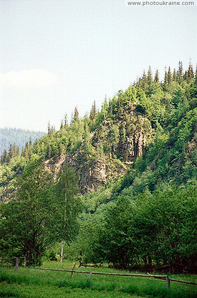Pasichna. The rock on the right bank of Bystrytsia-Nadvirnianska Ivano-Frankivsk Region Ukraine photos