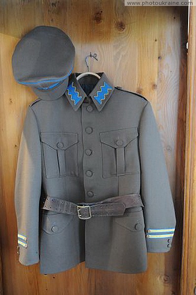 Staryi Ugryniv. Museum S. Bandera - jacket and peaked cap Ivano-Frankivsk Region Ukraine photos