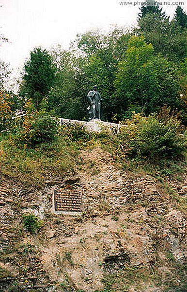 Tyudiv. Monument T. Shevchenko on the ledge of the Sokolsky rock Ivano-Frankivsk Region Ukraine photos