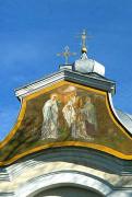 Olyka. Fragment of painted front facade of Sretenskaya church, Volyn Region, Churches 
