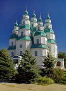 Novomoskovsk. Trinity Cathedral  largest wooden building of country, Dnipropetrovsk Region, Cities 