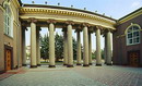 Kryvyi Rih. Inner courtyard and colonnade of Metallurgists palace, Dnipropetrovsk Region, Civic Architecture 