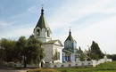 Artemivsk. Former stone bell tower (now  St. John Predtechinsky temple) and wooden Nicholas Church, Donetsk Region, Churches 