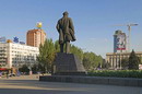 Donetsk. Lenin turned away from McDonald's, Donetsk Region, Lenin's Monuments 