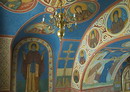 Sviatogirska lavra. Painted Pokrovsky temple, Donetsk Region, Monasteries 
