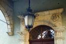 Karpaty. Lantern over main entrance of palace, Zakarpattia Region, Fortesses & Castles 