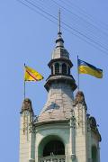Mukacheve. Completion of Town Hall tower, Zakarpattia Region, Rathauses 