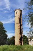 Vasylivka. Round tower  ruins of palace Popov, Zaporizhzhia Region, Country Estates 