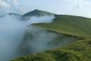 Pre-Carpathians. Fog rising from the valley, Ivano-Frankivsk Region, National Natural Parks 