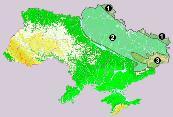 Карта рельефа украины