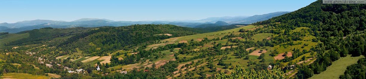 Village Novoselytsya. Carpathians landscape Zakarpattia Region Ukraine photos