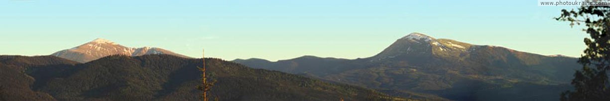 Mountains Hoverla & Petros Zakarpattia Region panorama   photo ukraine