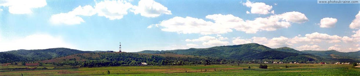 Village Pniv. Pre-Carpathians landscape Ivano-Frankivsk Region panorama   photo ukraine