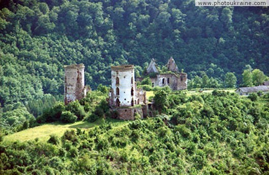  das Dorf der Tauchenten. Die Ruinen CHervonogorodskogo des Schlosses
Gebiet Ternopol 