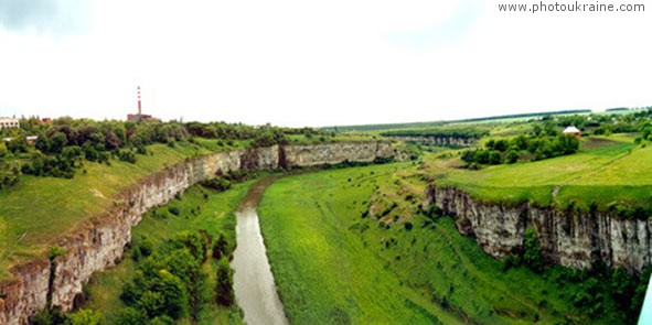 City Kamianets-Podilskyi. Canyon of Smotrych river Khmelnytskyi Region Ukraine photos