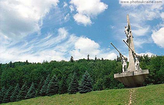 Town Skole. Monument to Soviet Army-liberator Lviv Region Ukraine photos