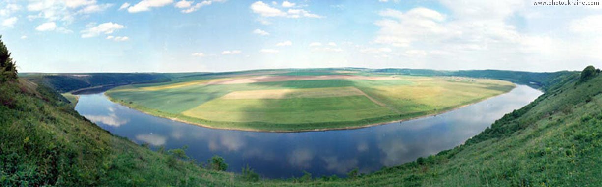 Village Pidverbtsi. River Dniester valley Ivano-Frankivsk Region panorama   photo ukraine