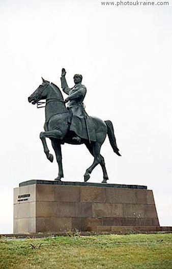 Town Luhansk. Monument to Kliment Voroshylov Luhansk Region Ukraine photos