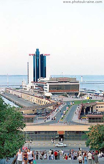 City Odesa. Marine station and Staircase of Potiomkin Odesa Region Ukraine photos