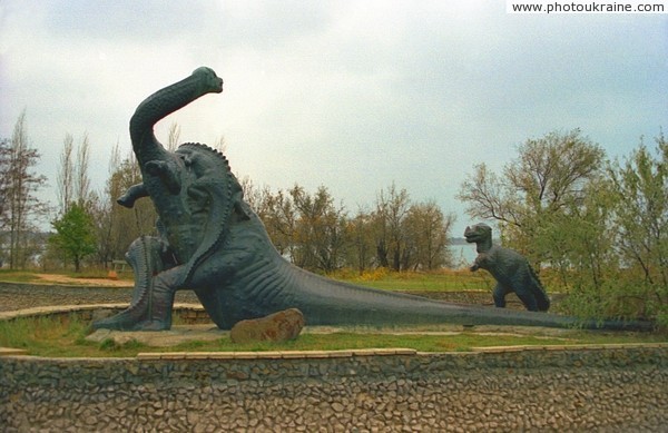 Saky. Monument of Brontosaur family Autonomous Republic of Crimea Ukraine photos