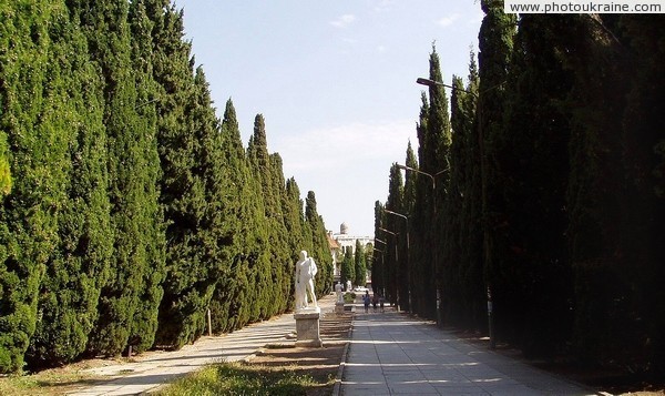 Main alley of Simeiz Park Autonomous Republic of Crimea Ukraine photos