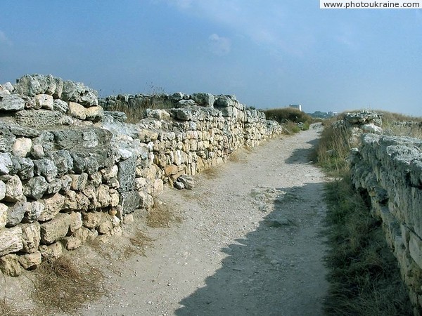 Chersones. The ruins of ancient street Sevastopol City Ukraine photos