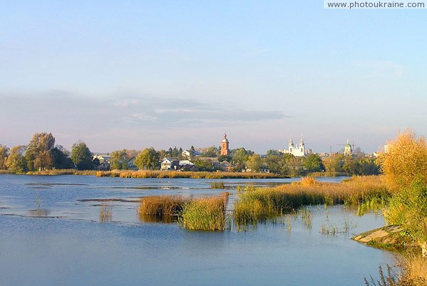 View of town Bar on right bank of river Riv Vinnytsia Region Ukraine photos