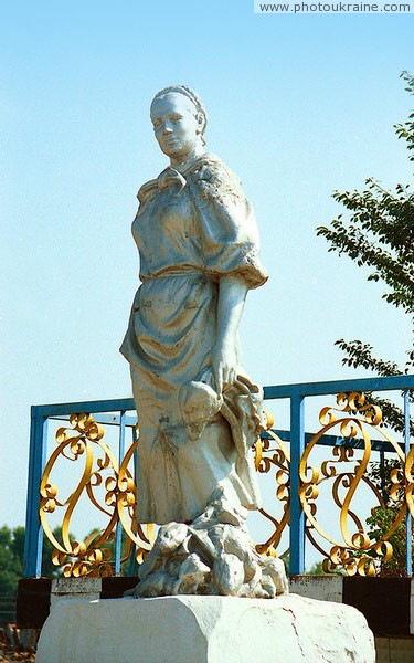 Bar. Monument to beetroot-man of sugar factory Vinnytsia Region Ukraine photos