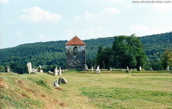 Busha. Fortress tower, surrounded by sculptures Vinnytsia Region Ukraine photos